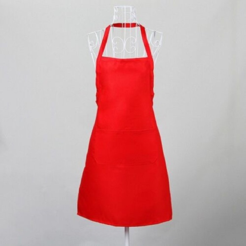 NEW MADE IN SMALL QUANTITIES 
Set of 2 Red Chef Easy Aprons - Picture 2 of 2